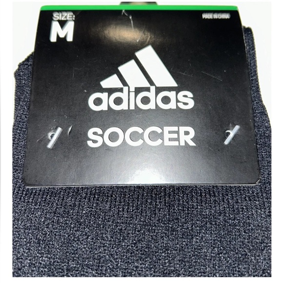 Adidas OTC Soccer Socks 2 Pair Men 5-8.5 Women 5-9.5 Yth 4Y-6 Black w White Logo - Picture 2 of 11